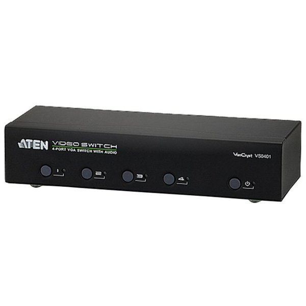 Aten Vs0401 4-Port Vga Switch w/ Audio VS0401